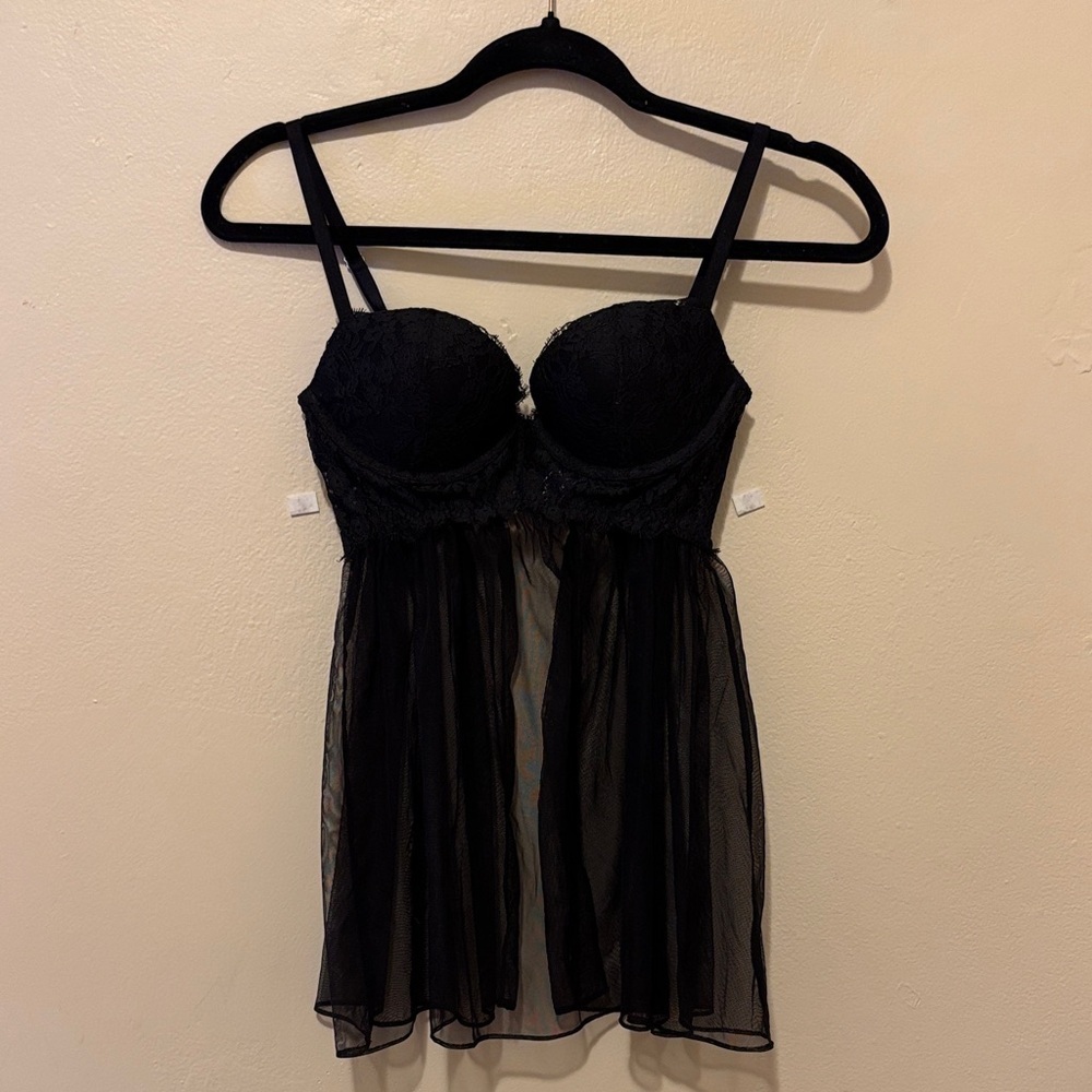 Victoria's Secret Black Lace Chemise